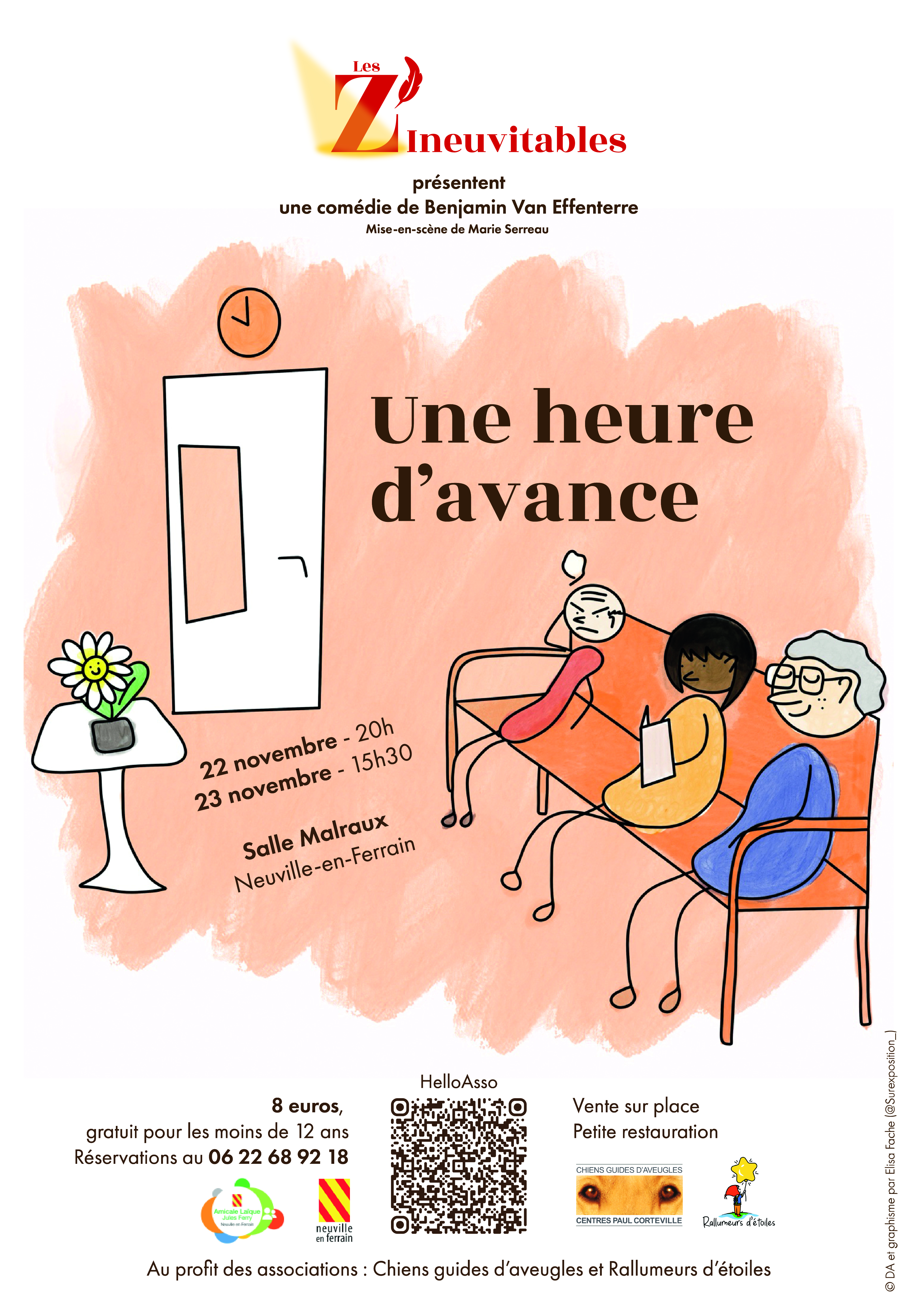 Affiche officielle de la pièce 'Une heure d'avance'